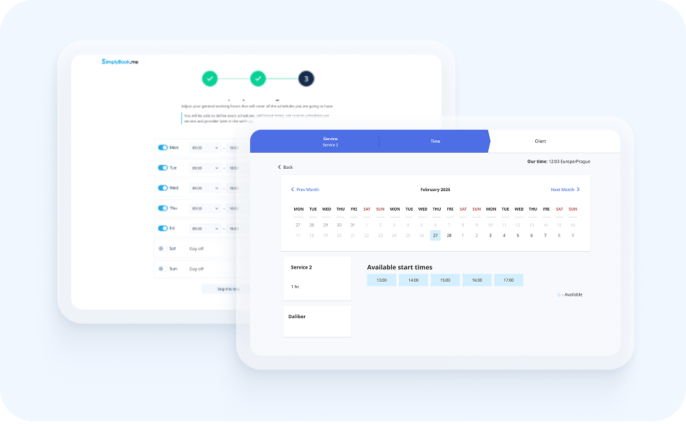 5. Setup details and accept bookings